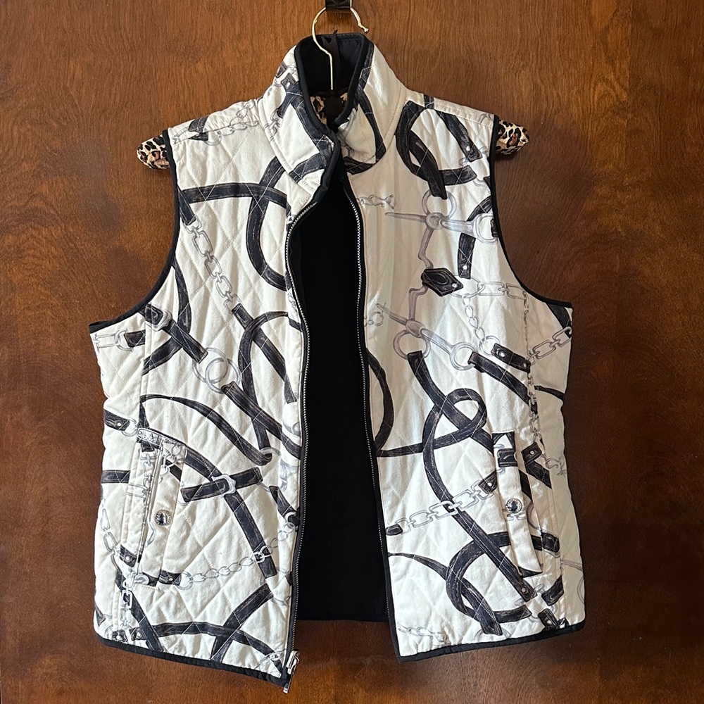 Ralph Lauren Women's Chain Pattern Vest - Black and White